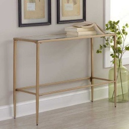 Brass Frame Tempered Glass Console Table