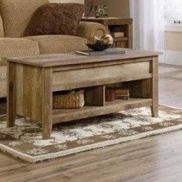 Distressed Wood Lift-Top Storage Coffee Table