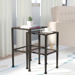 Industrial Black Metal X-Frame Console