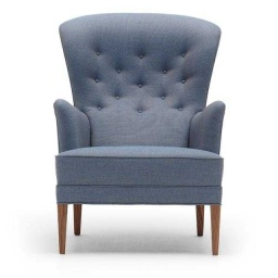 Light Blue Tufted Wingback Chair