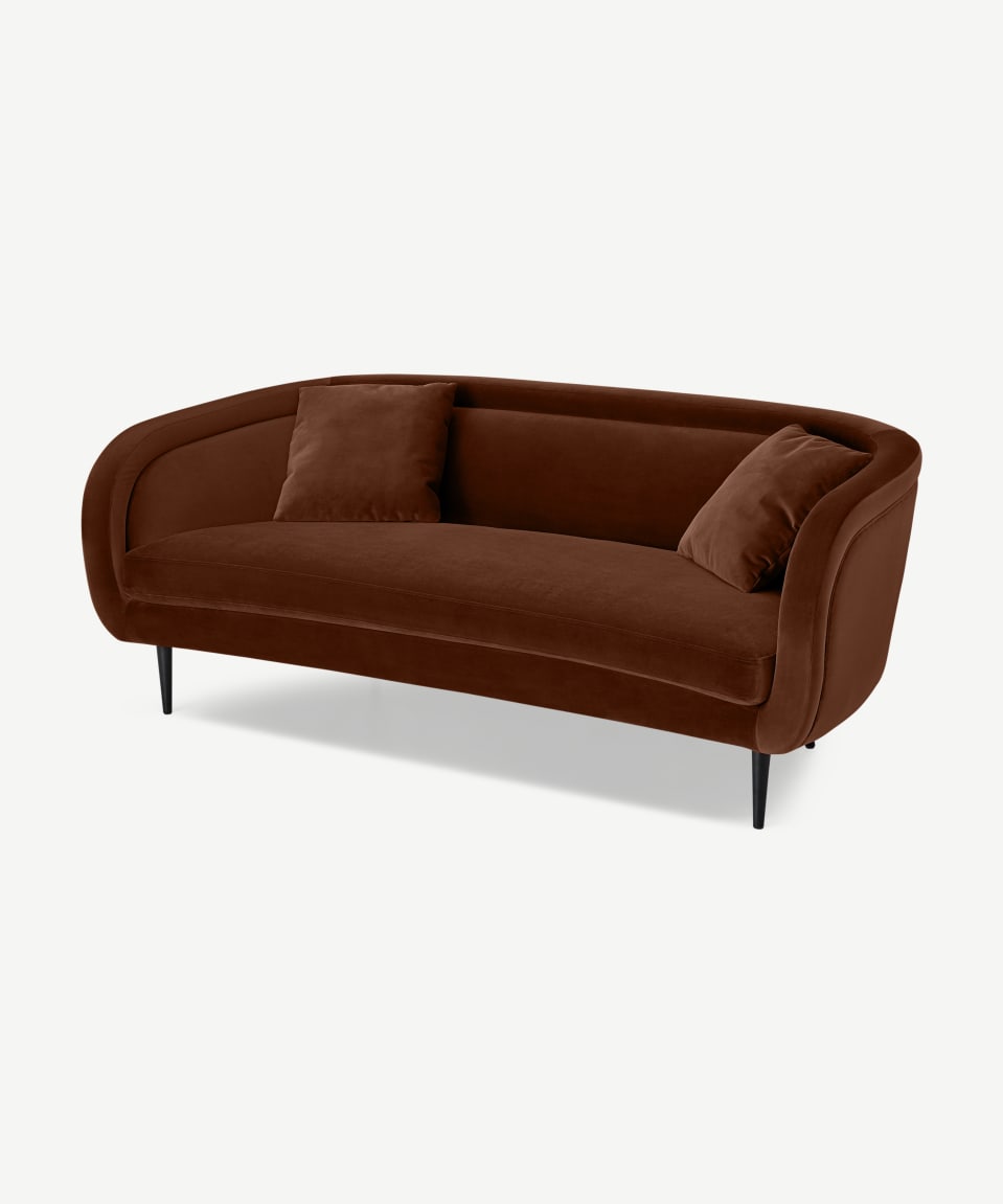 Retro Orange Tuxedo Sofa