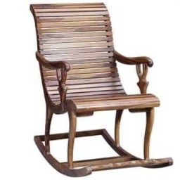 Slatted Wood Rocking Chair